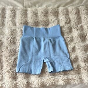 Blue Ribbed gym Shorts